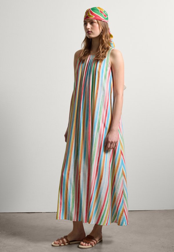 LONG SLEEVELESS WITH STRIPES - Maxikleid - verde rosso