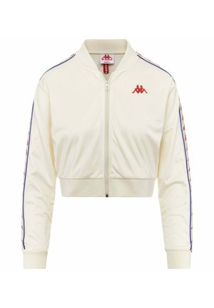 Felpa con zip - white antique/red/blue royal