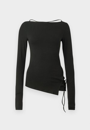 Weekday ASYMMETRIC LONG-SLEEVED CROSS BACK - Tops ar garām piedurknēm - black