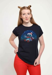 Henry Tiger LILO & STITCH SNOWING STITCH - T-shirt med print - navy blue