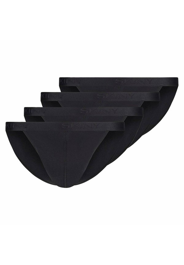 SLIP, 4ER PACK RETRO, FEINRIPP - Briefs - schwarz