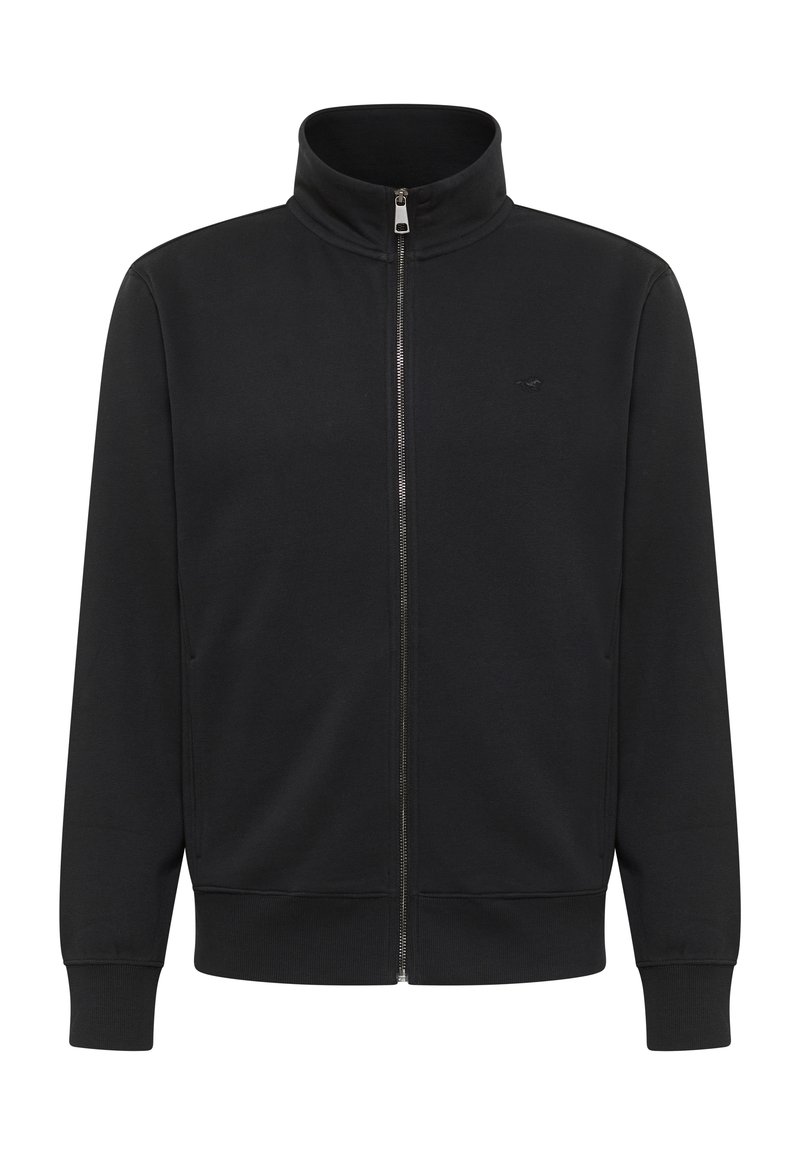 mustang Sweater met rits gemêleerd zwart