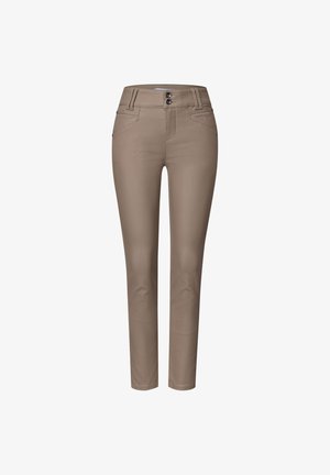 Street One, MID WAIST HOSE IM SLIM FIT IN LEDER-OPTIK - Bukser - sanded amber