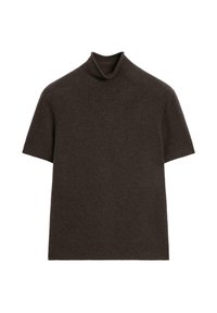 HIGH NECK WITH SHORT SLEEVE - T-Shirt basic - mottled dark brown