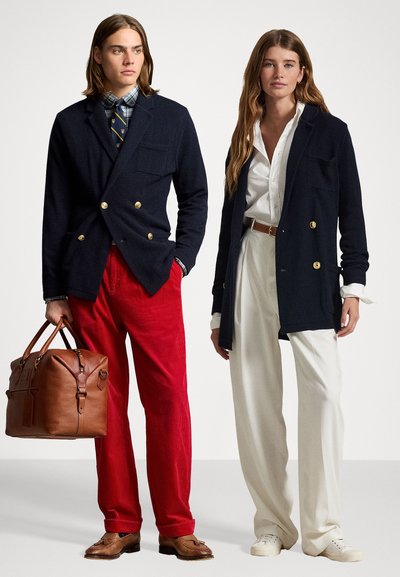 Polo Ralph Lauren CASHMERE BLAZER CARDIGAN UNISEX - Vest - aviator navy