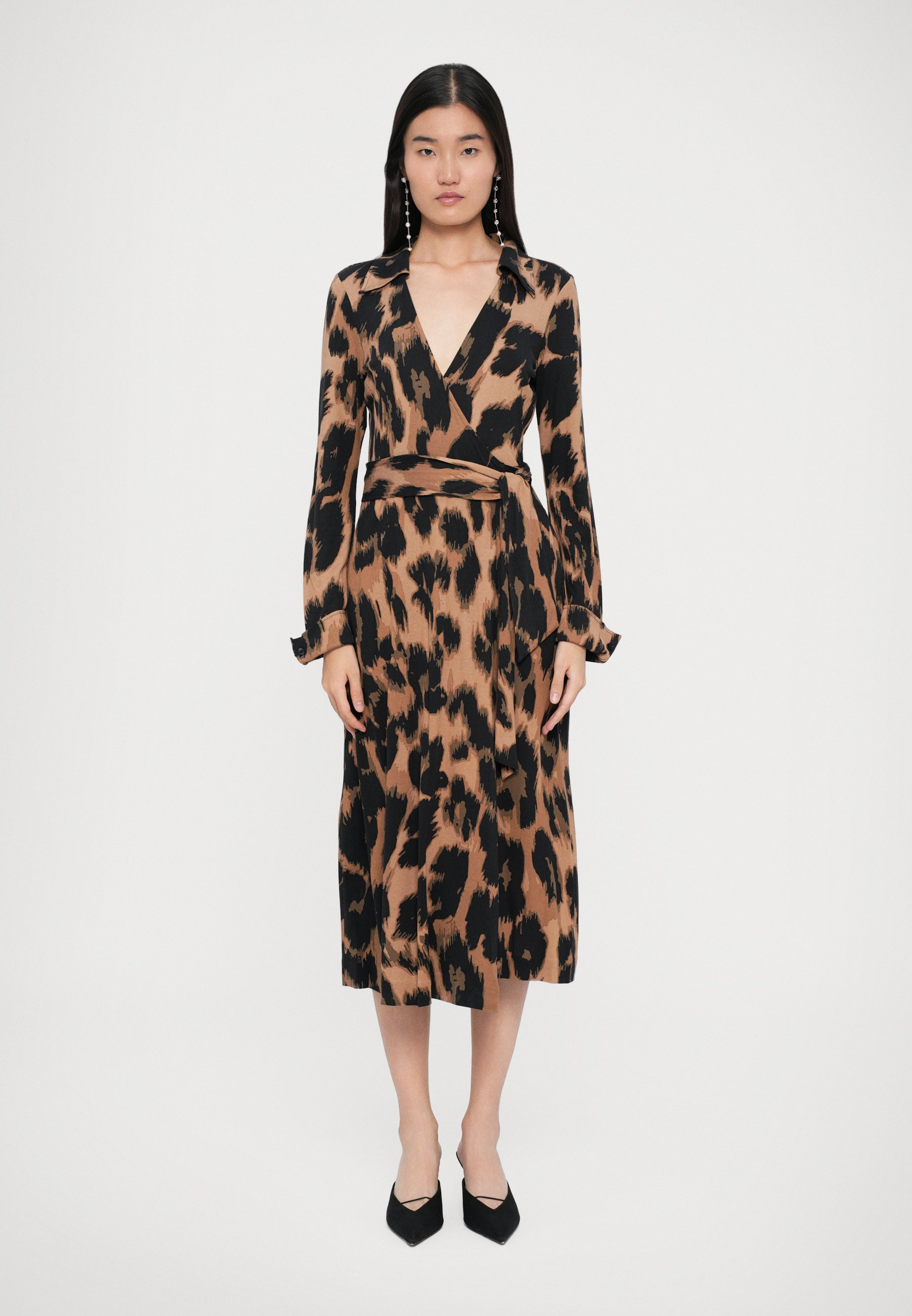 Diane von Furstenberg WRAP DRESS - Jersey dress - big tobacco/black -  Zalando