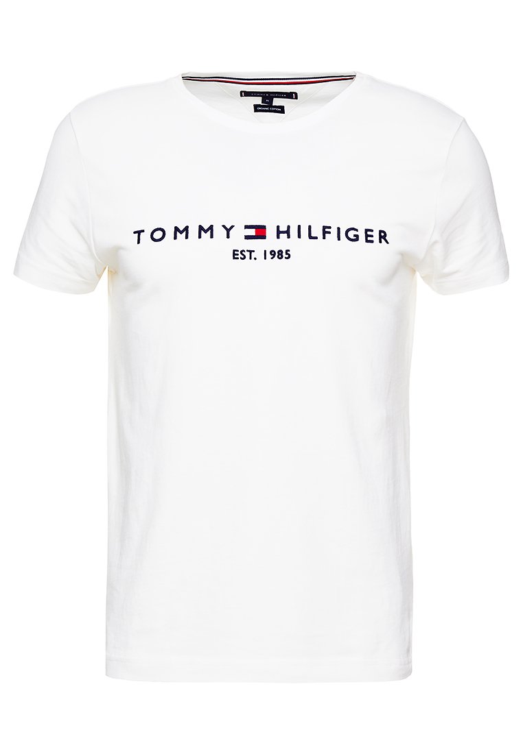 Tommy Hilfiger Logo Tee T Shirt Print White Weiss Zalando De