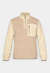 M YUMIORI 1/4 ZIP - Pulover din fleece - mushroom grey/gravel/mocha brown