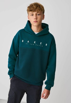 Baker by Ted Baker, OVERSIZED TEXTURED HOODIE - Hoodie - teal blue