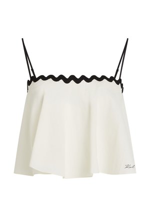 KARL LAGERFELD, SCALLOP CROPPED SHEER BEACH - Accessoire de plage - cannoli cream