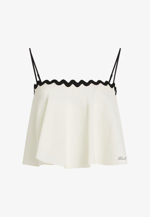 KARL LAGERFELD, SCALLOP CROPPED SHEER BEACH - Accessoire de plage - cannoli cream