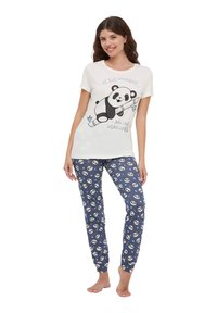 Terranova A FANTASIA CON PANDA MANICHE CORTE - Pigiama - bianco lana