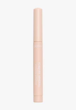 GOSH Forever Mineral waterproof eye shadow in a slim, beige tube with white lettering. Smooth texture and rounded cap design.