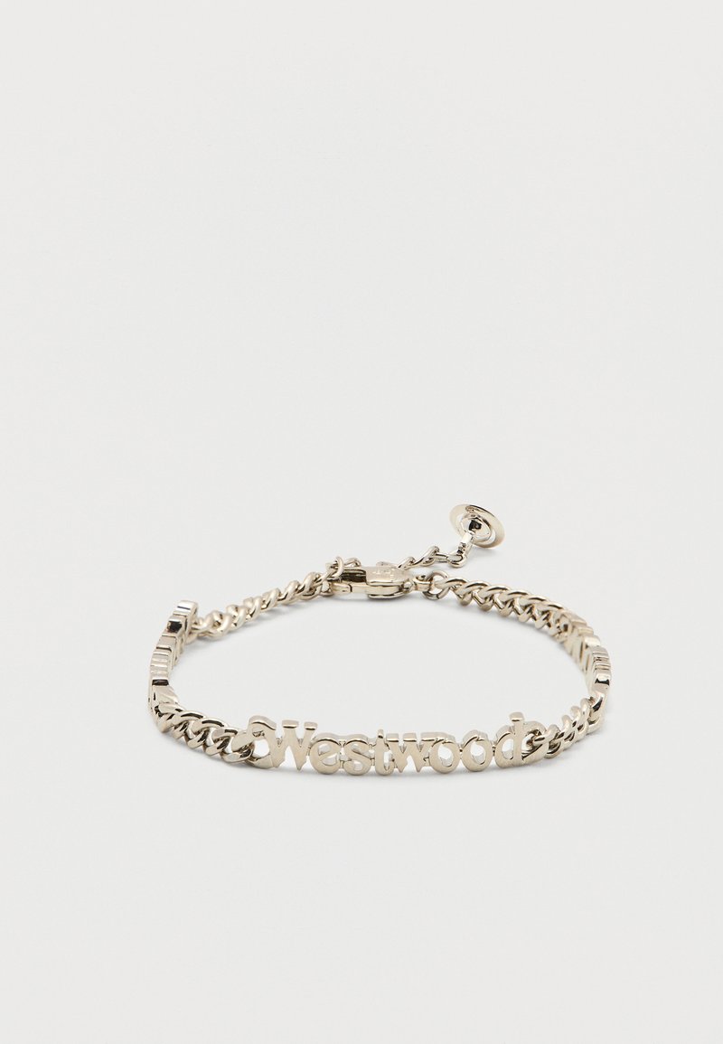 Βραχιόλι αλυσίδας από ασήμι με τα γράμματα "Westwood" που σχηματίζουν το κεντρικό διακοσμητικό στοιχείο, διαθέτοντας κούμπωμα με ρυθμιζόμενο κλειδί.
