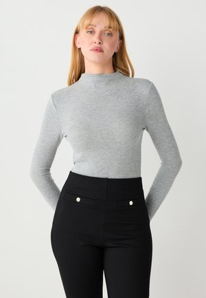 STAND COLLAR SOFT TEXTURED - T-shirt à manches longues - anhtracite