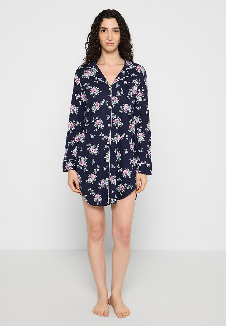 Lauren Ralph Lauren Nachtjapon donkerblauw Lauren Ralph Lauren Nachtjapon donkerblauw