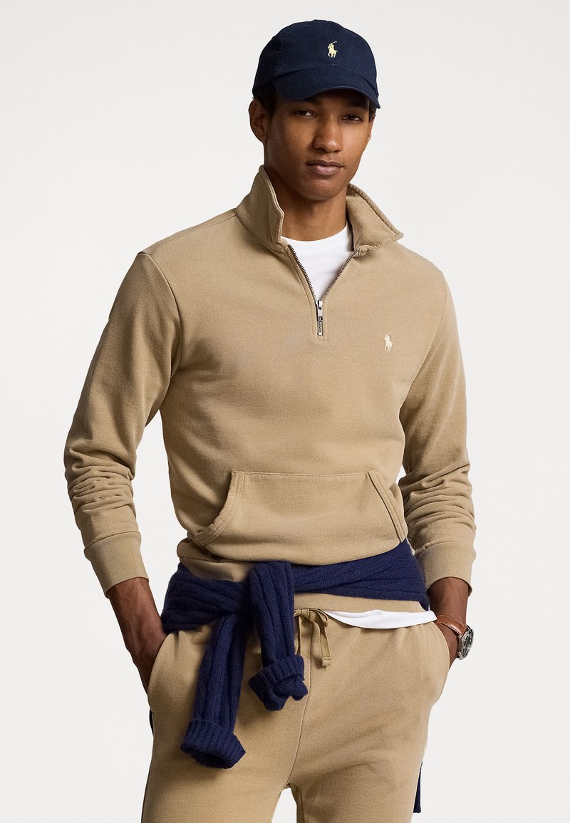 Polo Ralph Lauren LOOPBACK FLEECE QUARTER-ZIP SWEATSHIRT - Mikina - desert khaki