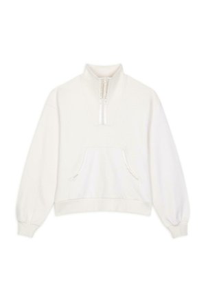 QUARTER ZIP FUNNEL - Stickad tröja - off white