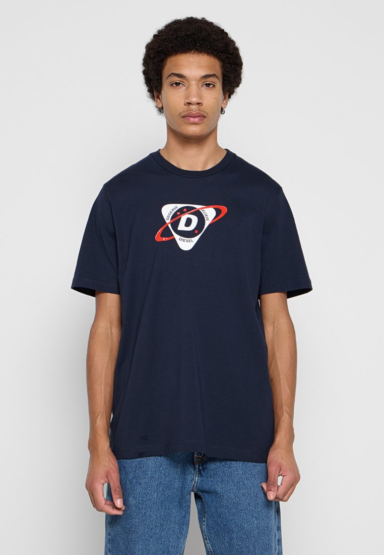 Diesel T-shirt print blauw