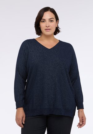 SCOLLO A V - Maglione - blu