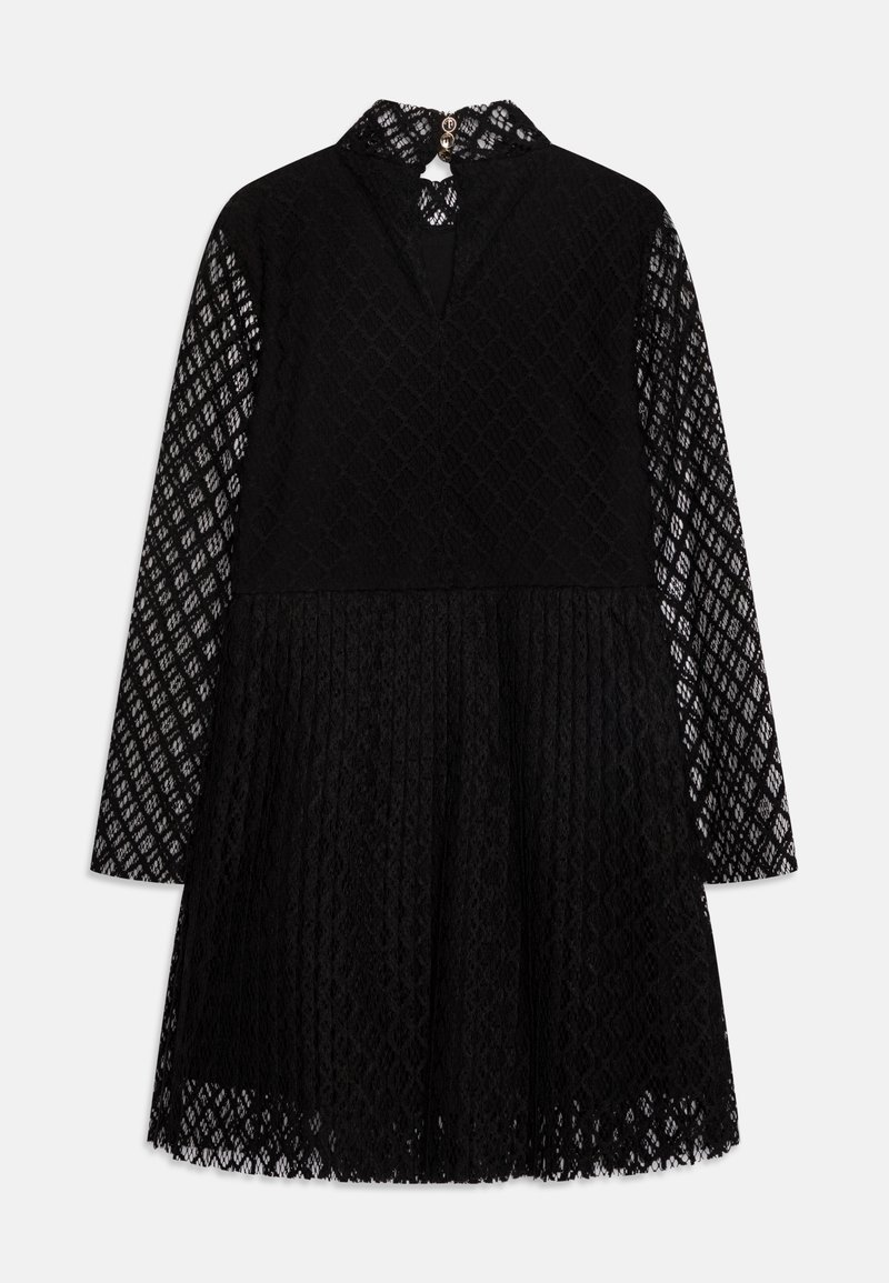 open lace back dress Katie J NYC Joey Solid Sweetheart Mesh Dress Black / JR-L