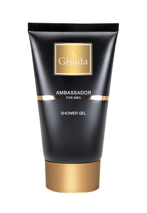 Zwart en goudkleurig tube Gisada Ambassador douchegel voor mannen met een schroefdop en minimalistische branding.