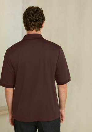 Next, SIGNATURE ZIP NECK POLO SHIRT - Polo shirt - purple fig