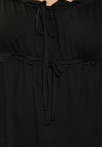 Yours Clothing FRILLED TIE FRONT - Linne - black