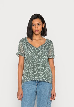 VMCARO DOTTED BUTTON DOWN - Blouse - green