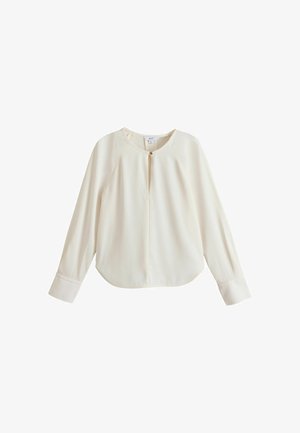 Next, PETITE FIT - LONG SLEEVE V-NECK OVERHEAD BLOUSE - Camicetta - ecru