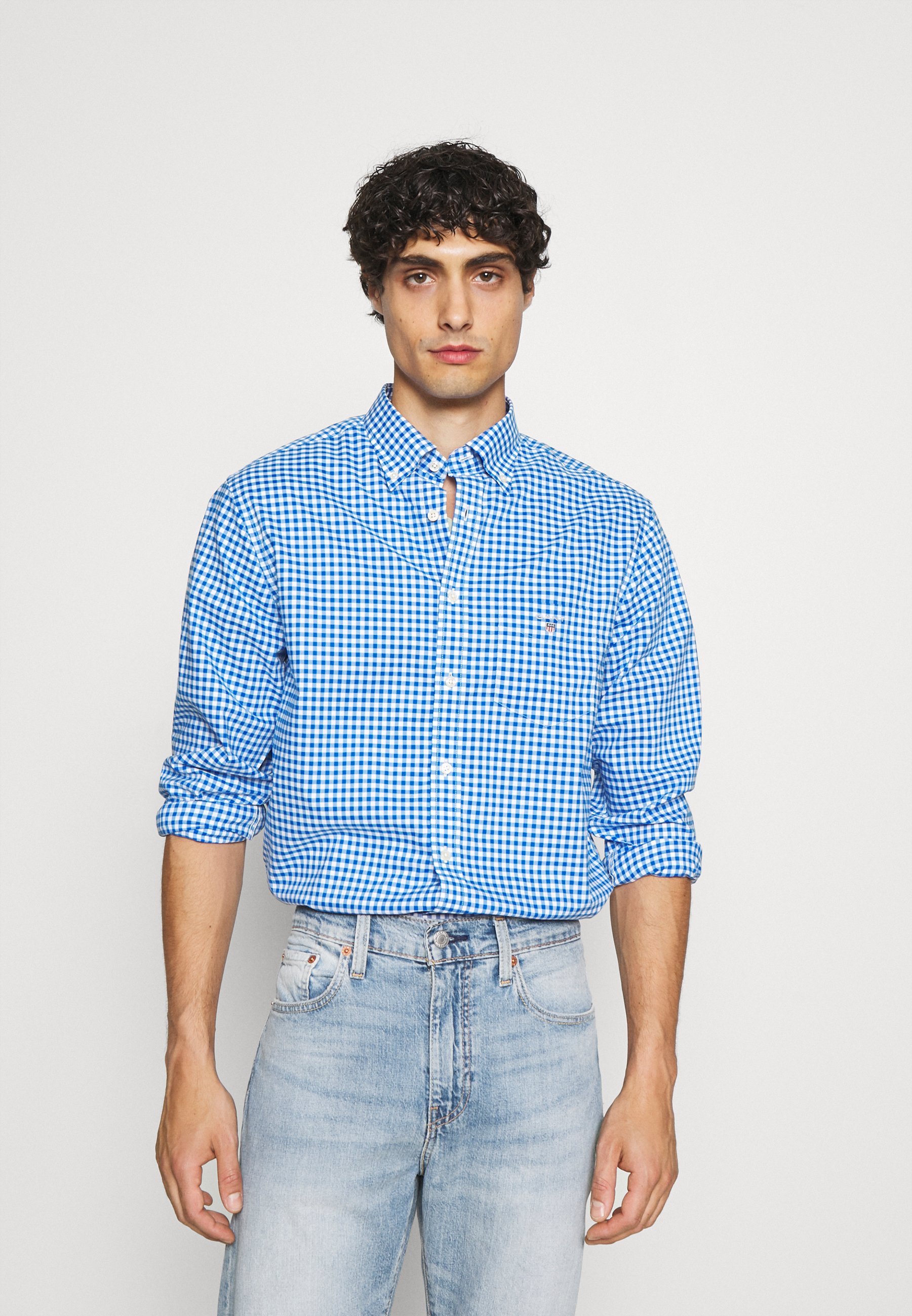 GANT BROADCLOTH GINGHAM - Hemd - strong blue/blau