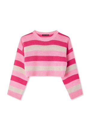 CROP A RIGHE - Maglione - var azzurro