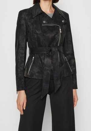 Imiteret læderjakke - black