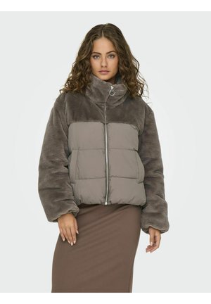 ONLWANJA FUR PUFFER MIX JACKET NOOS OTW - Winter jacket - walnut