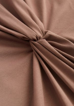 Next SHORT SLEEVE TWIST MIDI - Jersey dress - chocolate brown