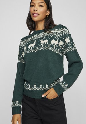 VIDEER LS CHRISTMAS - Neule - pine grove pattern jacquard