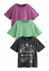 Next - WASHED GRAPHIC 3 PACK  -  - Camiseta estampada - grey purple green Imagen en miniatura 1