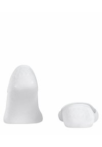 Witte katoenen enkelsokken van een katoenmix met een gladde textuur, ronde teen en elastische grip rond de opening, ontworpen voor een perfecte pasvorm.