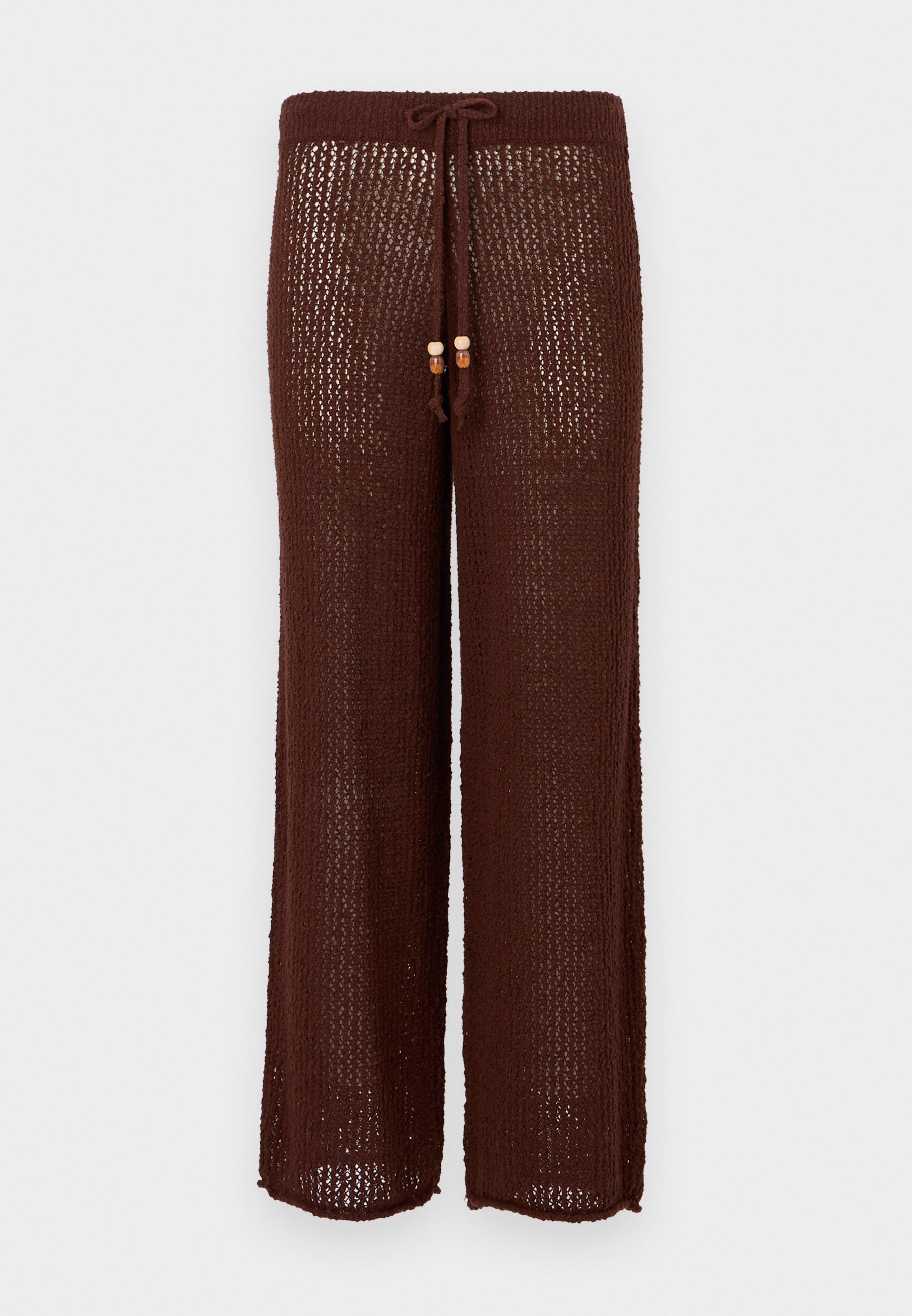 Abercrombie & Fitch Mid Rise Crochet-Style Coverup Pant - Kalhoty - chicory coffee