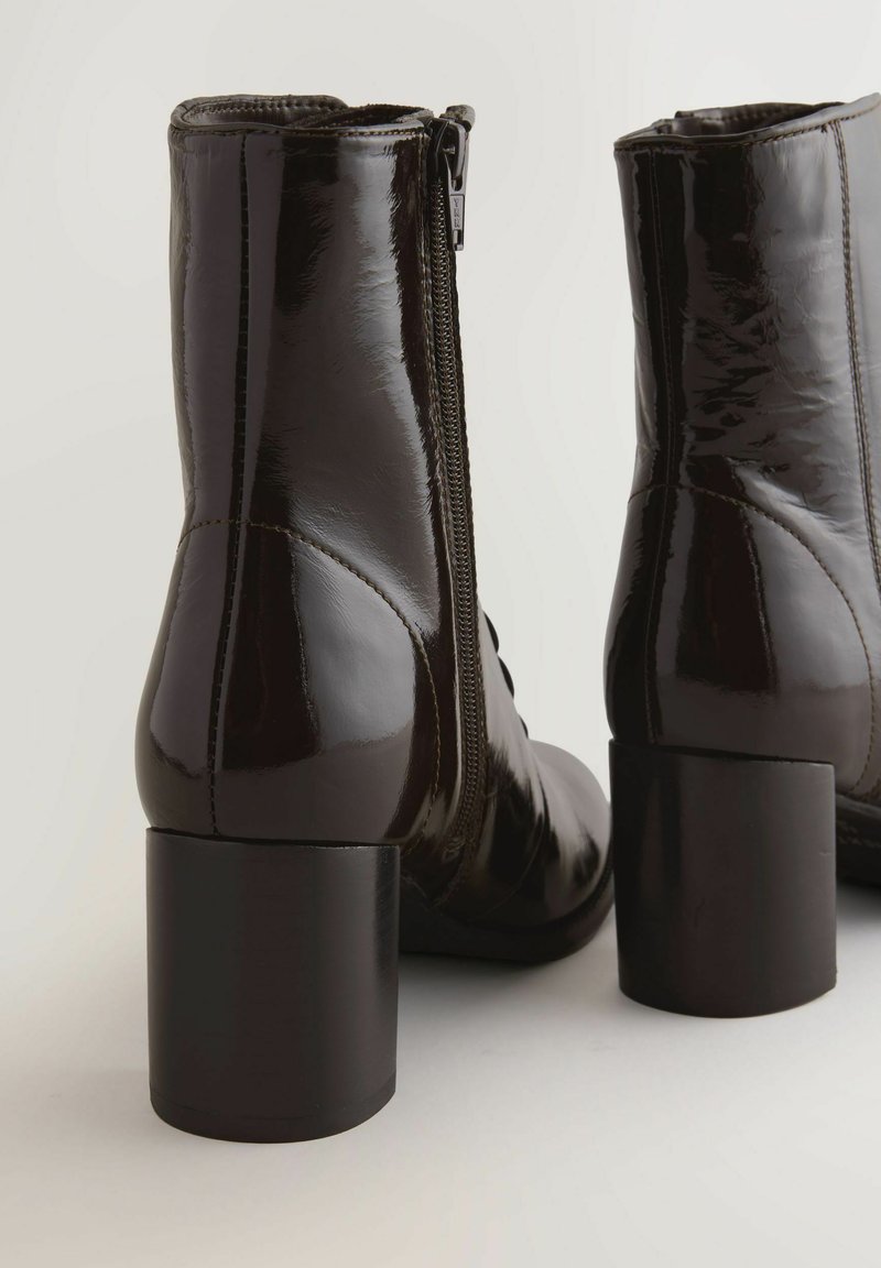 Next Stivaletti stringati chocolate brown leather/marrone