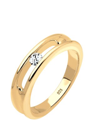 CLASSIC SPARKLING SOLITAIRE - MIT KRISTALLEN VON SWAROVSKI® - Ring - gold-coloured
