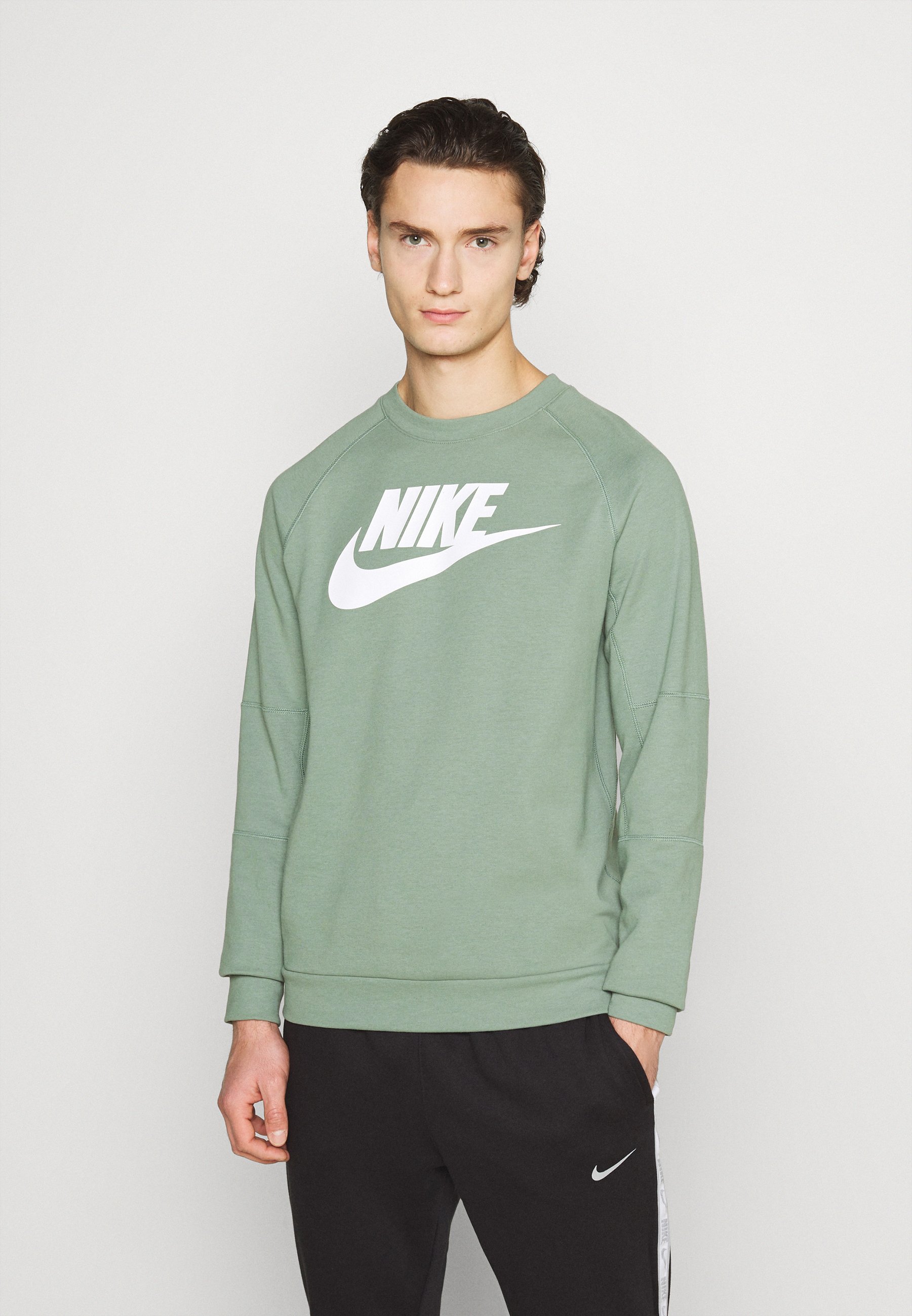 Nike Sportswear M NSW MODERN CRW FLC HBR - Sudadera spiral sage/white/verde - Zalando.es