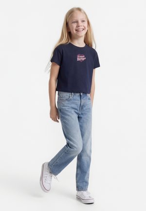 Tommy Hilfiger HEART EMBROIDERY LOGO JERSEY T-SHIRT - Βασικό μπλουζάκι - dark night navy