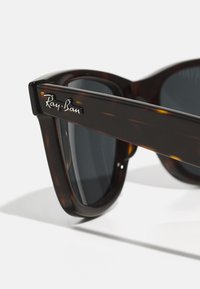 Kilpkonnakilbi Ray-Ban prillid tumedate läätsedega. Omab läikivat viimistlust ja hõbedast logo paksul raamil. Klassikaline ruudukujuline kuju.