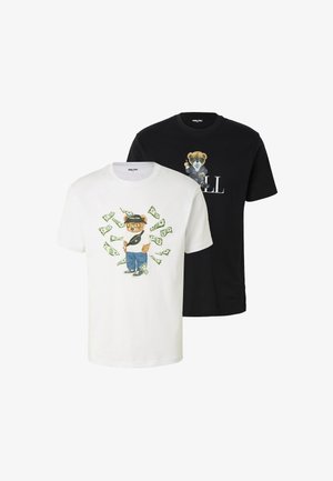 Chill Pill, MONEY BEAR / LUXURY BEAR 2 PACK T-SHIRT - Trükipildiga T-särk - black white