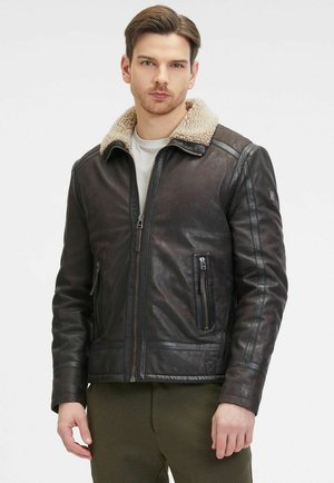 GMANCHORAGE - Lederjacke - dark brown
