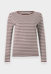 STRIPED INTERLOCK  - Maglietta a manica lunga - brown/white