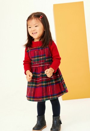 CHECK PINAFORE - Day dress - red tartan