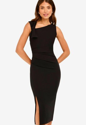 Lipsy BOW NECK SLEEVELESS BODYCON MIDI  - Shift dress - black