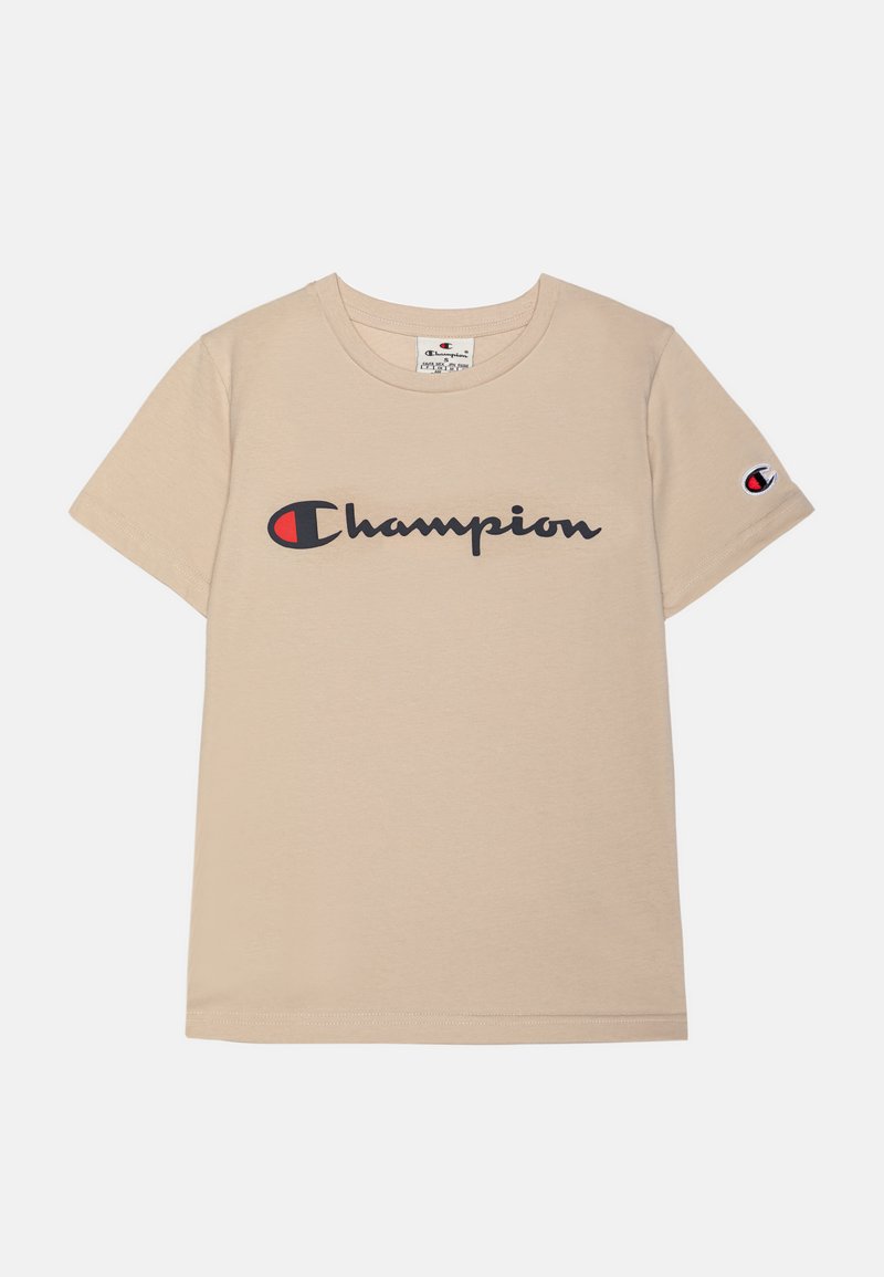 Champion ICONS CREWNECK CONTRAST LOGO UNISEX - Tričko s potlačou - beige